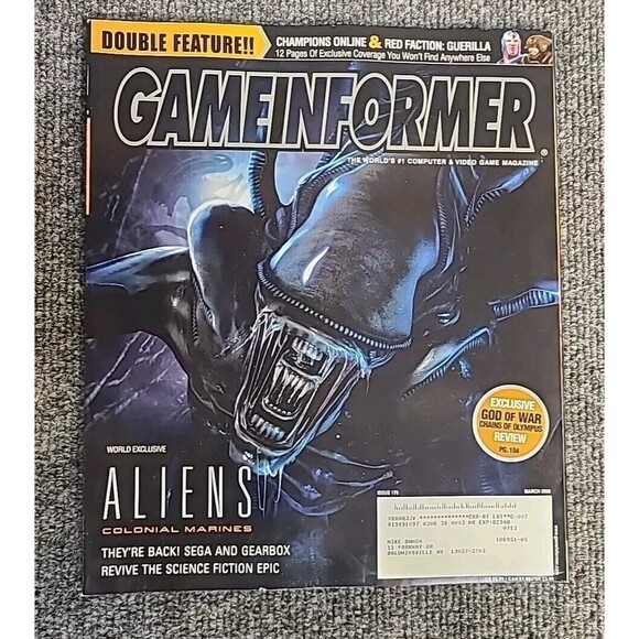 Game Informer Video Game Magazine  "Aliens Colonial Marines" Issue #179  2008 - Picture 1 of 2